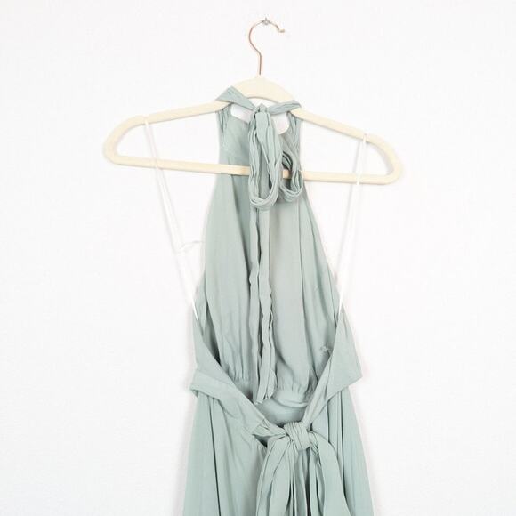 Reformation Celadon Lizbeth Halter Neck Dress Size 2 - Picture 4 of 7